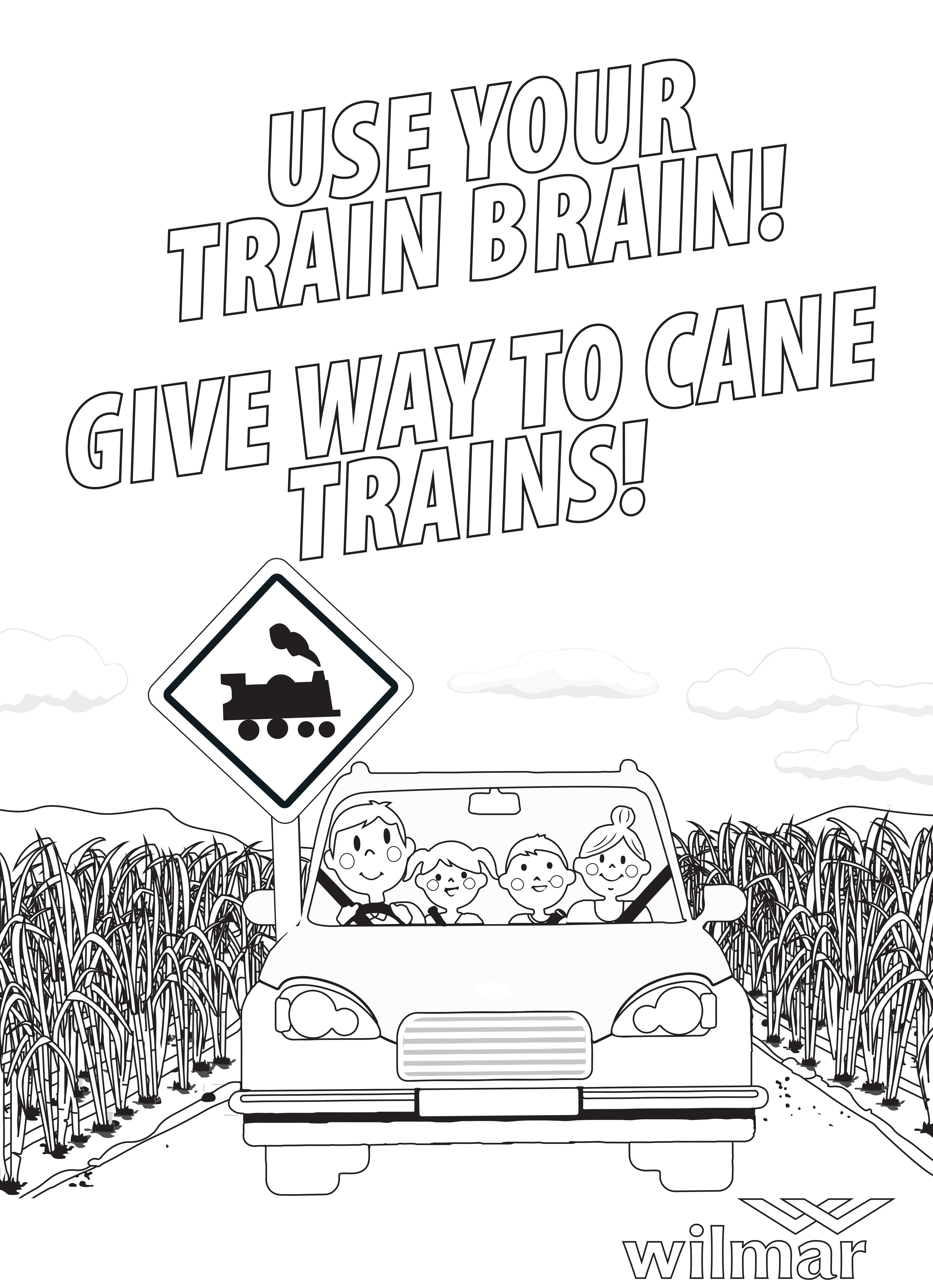 Use your train brain colouring in